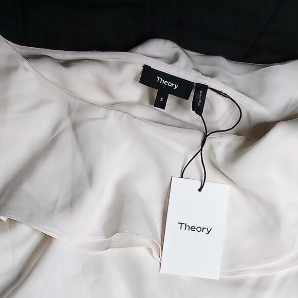 NWT Theory Damarill Ivory Modern Ggt Silk Top Sleeveless - Picture 1 of 7